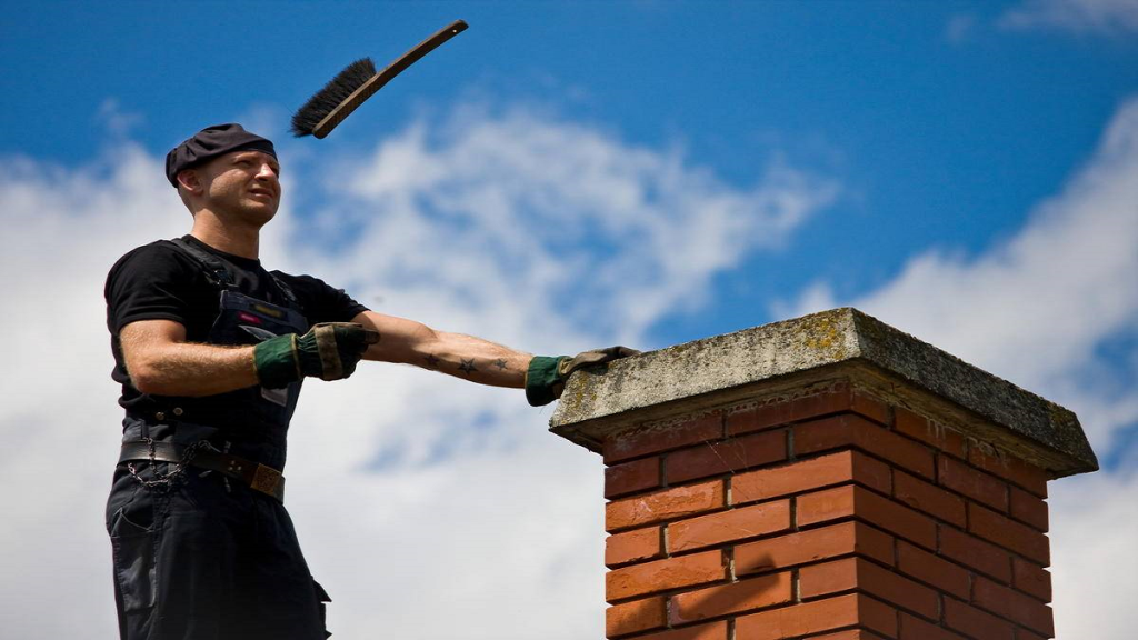 Certified chimney sweep expert inspecting and cleaning a residential chimney in San Francisco, ensuring home safety and efficiency.